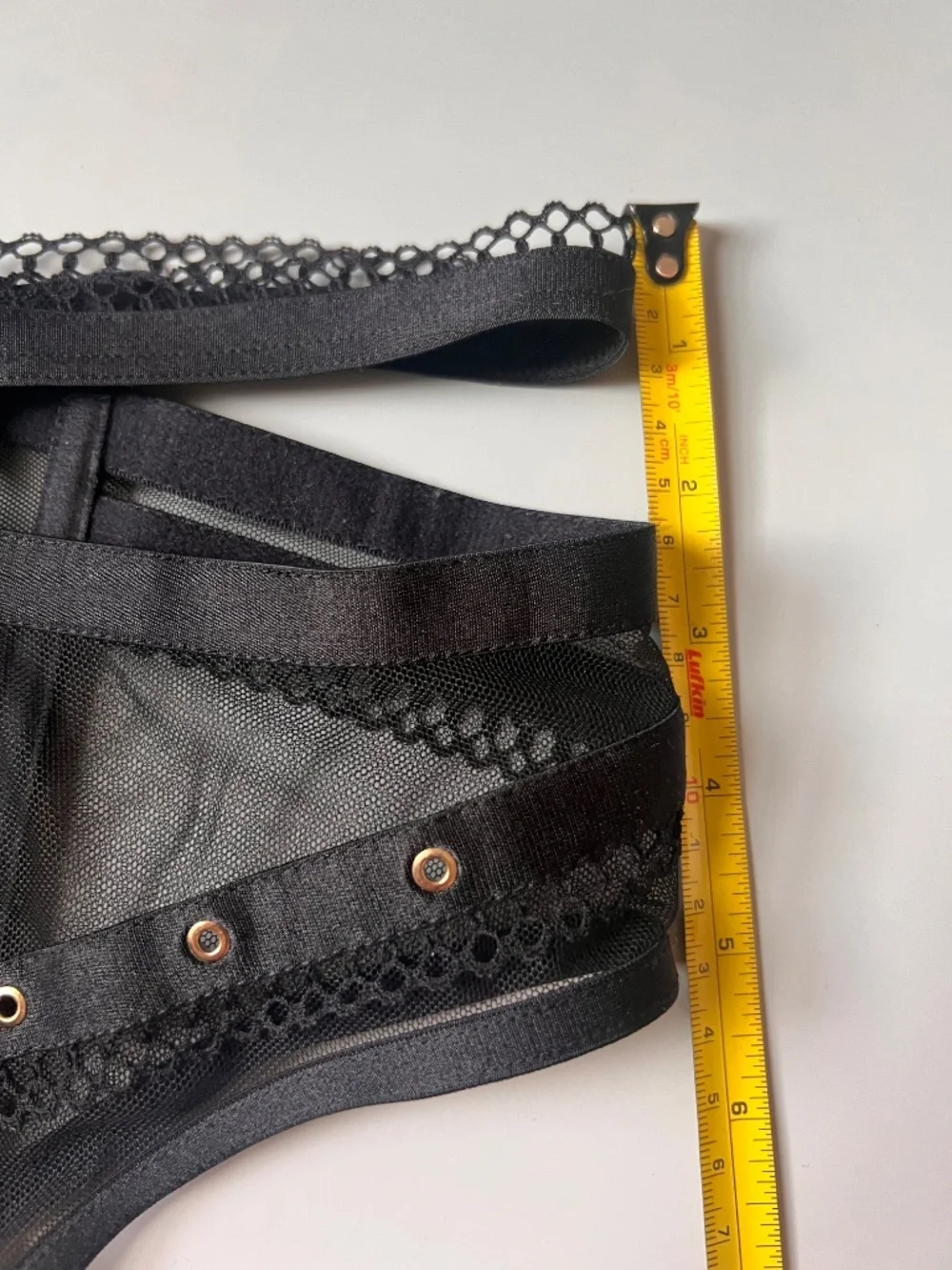 Honey Birdette Black Lace Strappy Garter Belt Suspender Size L - Picture 7 of 12